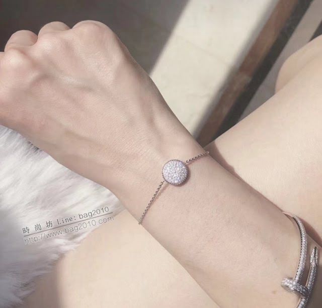 Dior飾品 迪奧經典熱銷款925純銀羅盤玫瑰雙面滿鑽款手鏈  zgd1468